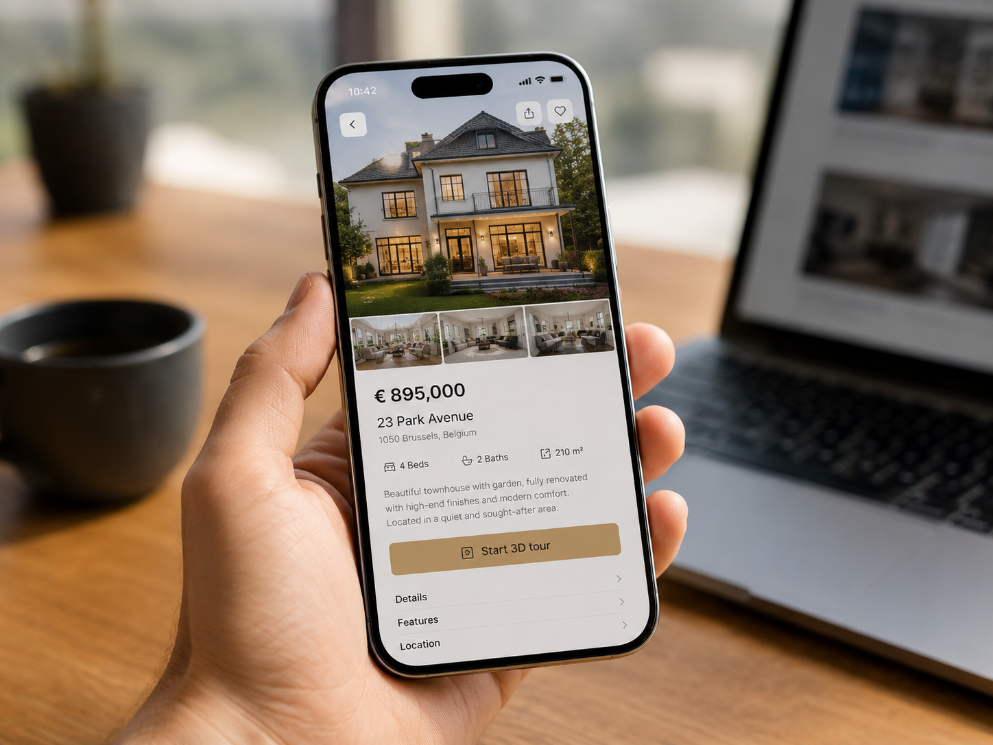 Listing immobilier partagé sur smartphone