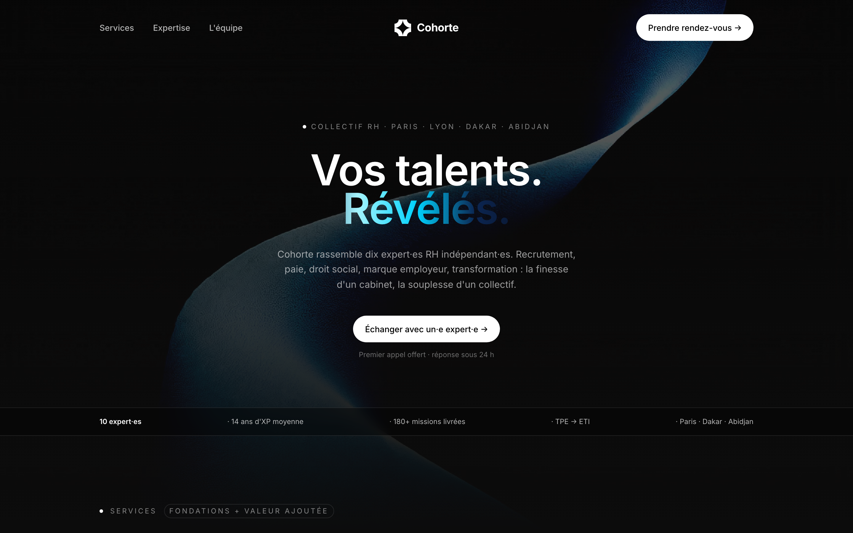Capture du site COHORTE RH