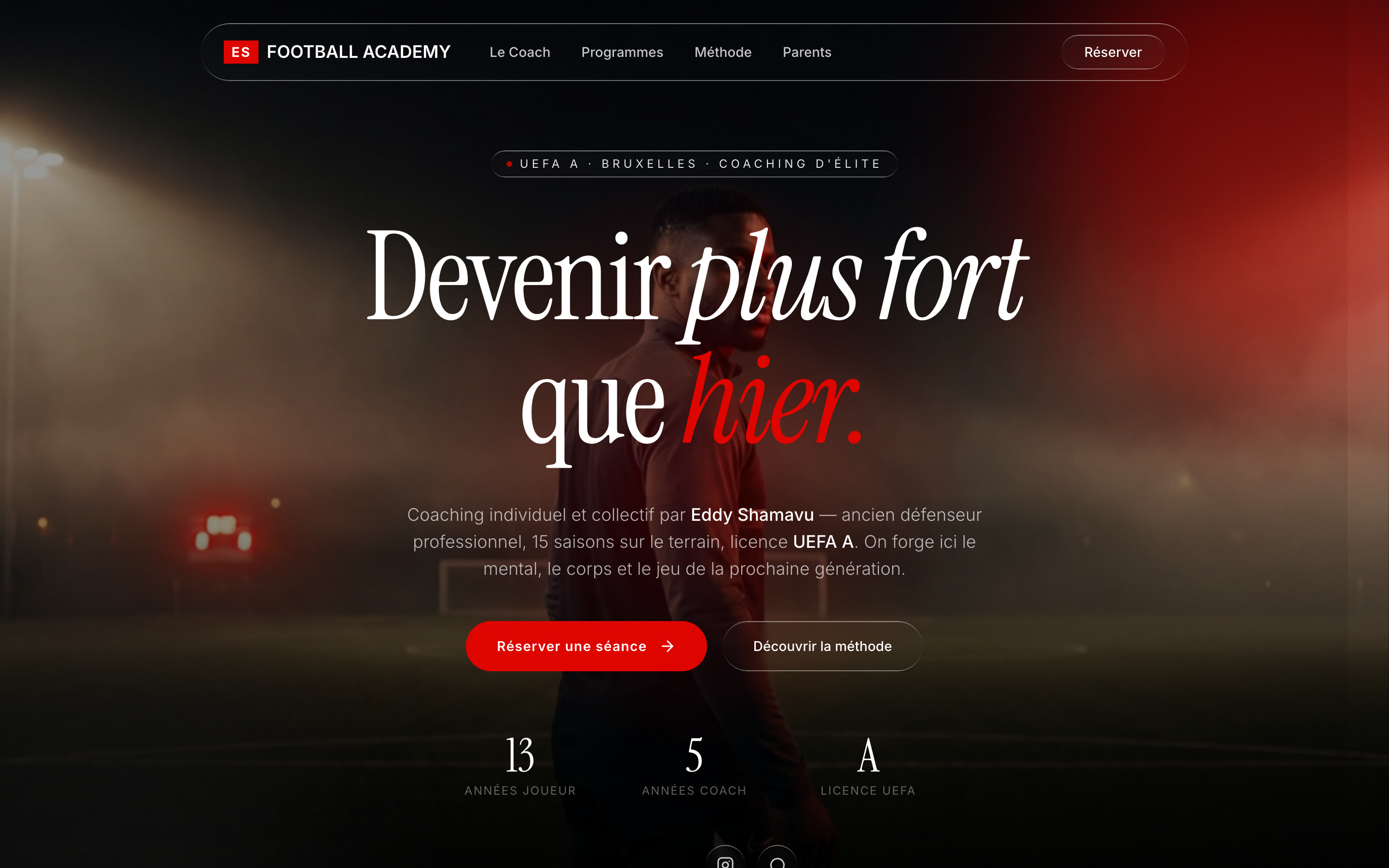 Capture du site ES FOOTBALL ACADEMY
