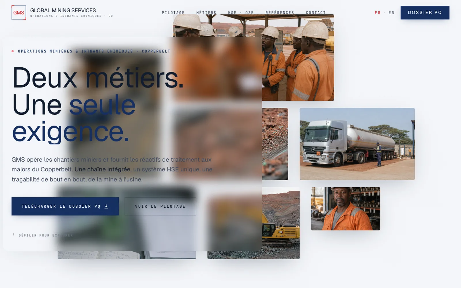 Capture du site GMS MINING