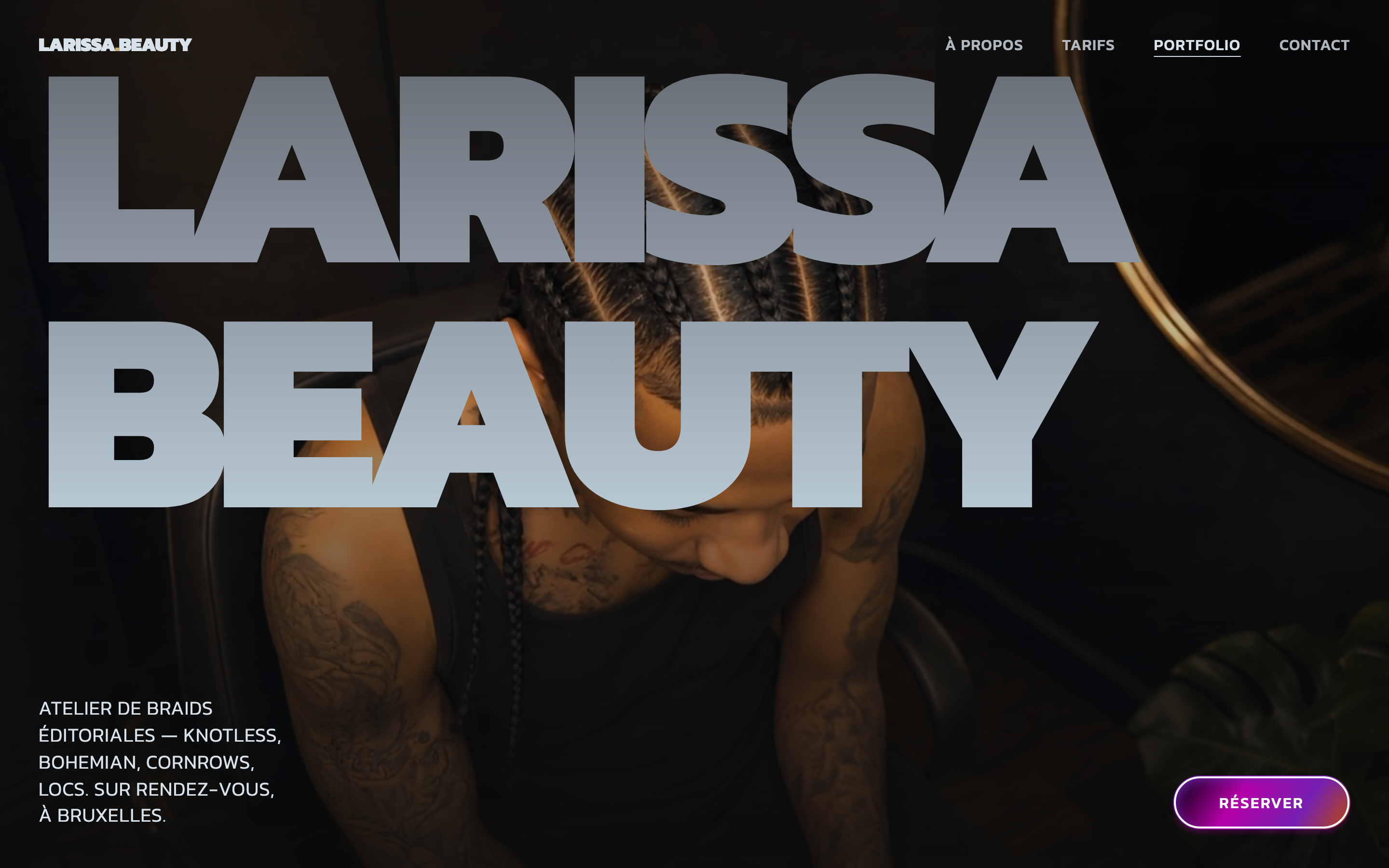 Capture du site F. LARISSA BEAUTY